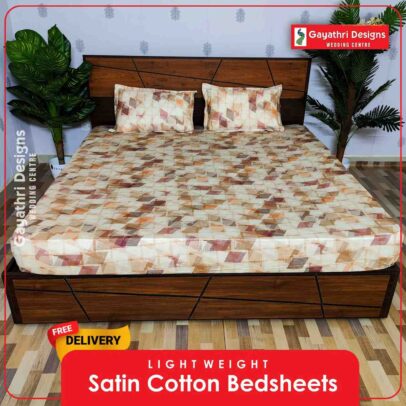 Angle printed satin cotton
