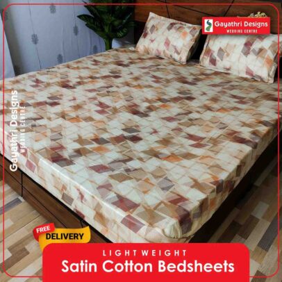 Angle printed satin cotton