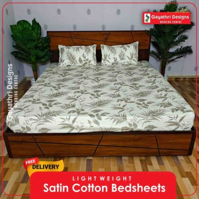 Material satin cotton leaf design